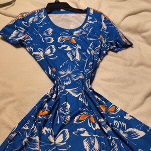 Adidas Blue Butterfly Dress Large